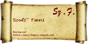 Szoó Fanni névjegykártya